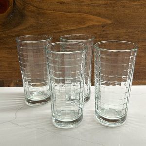 Pasabache Optic Block Vintage Retro Highball Or Juice Glasses 8oz Capacity